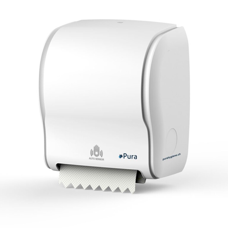 Towel roll dispenser with sensor